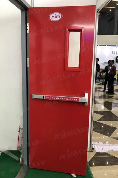 red color steel door