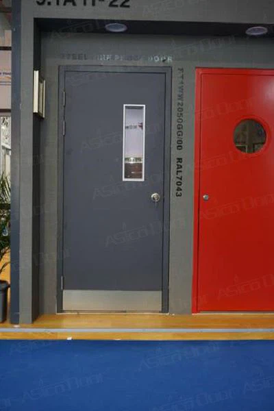 gray color steel fire door